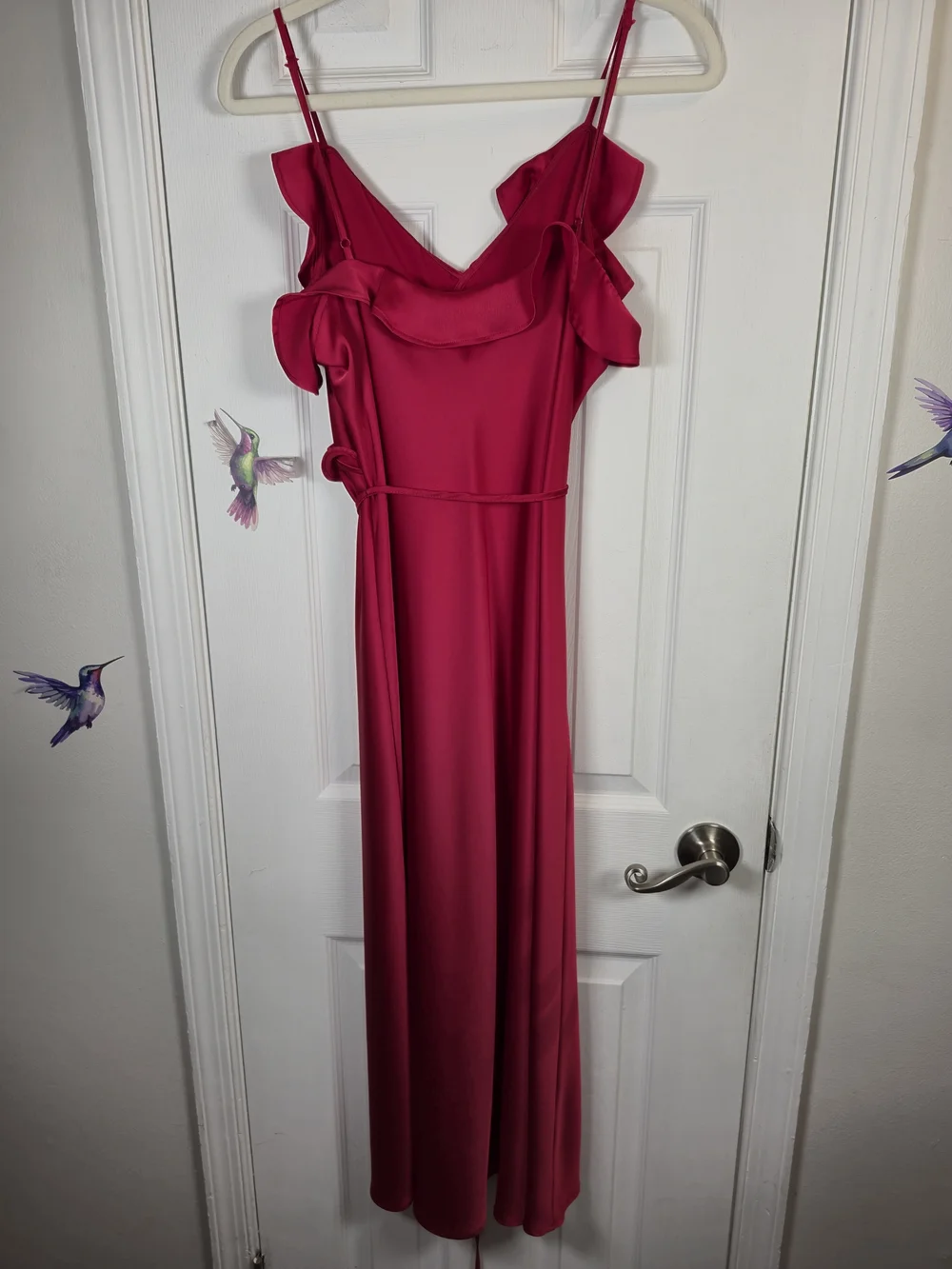 A New Day Ruffle Faux Wrap Maxi Dress Red Size L - Picture 2 of 7